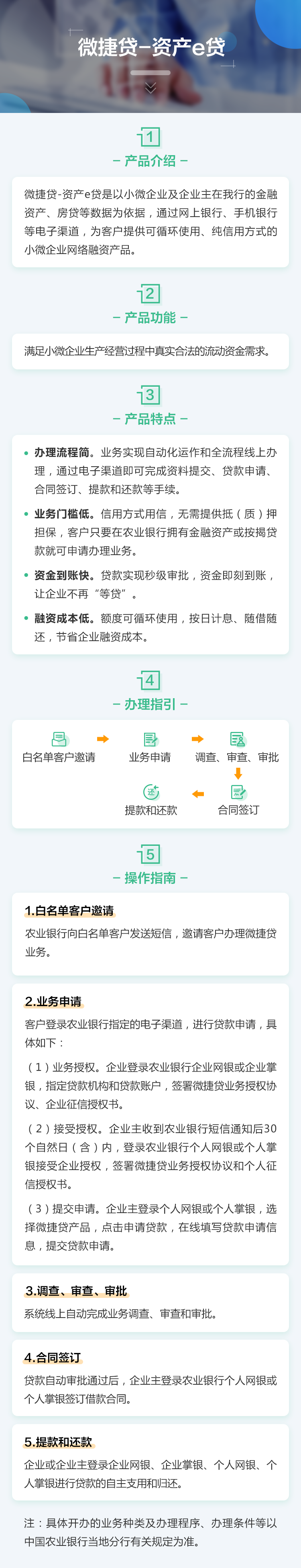 农业银行微捷贷-资产e贷